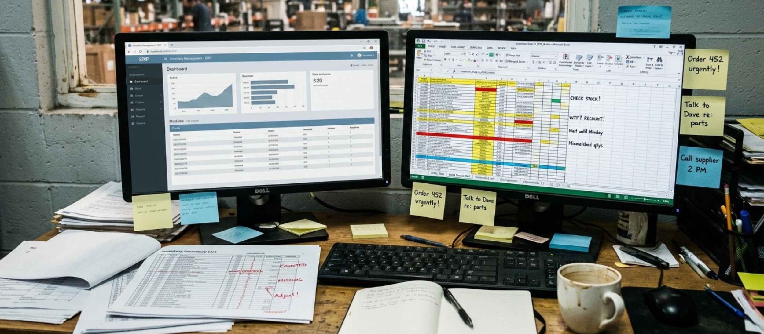 ERP y Excel al mismo tiempo generando versiones duplicadas de la información
